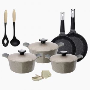 Batterie de cuisine Neoflam / Aluminium (Pot / Batterie de cuisine en marbre chaud 12 pièces)