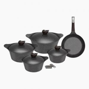 Batterie de cuisine Neoflam 11 pièces marbre rose – cuisson homogène et sans graisses
Set de cuisine Neoflam marbre rose – design élégant et moderne pour toutes vos préparations
Batterie de cuisine Neoflam aluminium antiadhésive 11 pièces marbre rose – cuisine saine et pratique