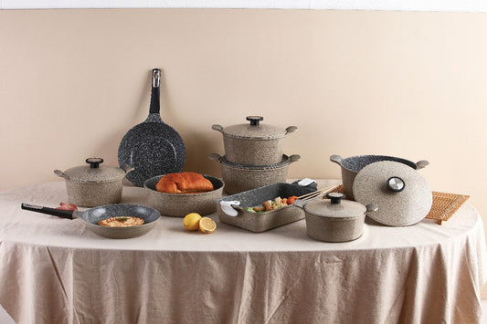 Batterie de cuisine en granit beige résistante et élégante – Neoflam Maroc
Set de casseroles en granit rose avec revêtement antiadhésif – Livraison rapide au Maroc
Ustensiles de cuisine durables en granit – Couleur rose pastel et beige
Revêtement en granit résistant aux rayures
Couleurs élégantes : beige doux & rose pastel
Poignées ergonomiques résistantes à la chaleur
Compatible tous feux (gaz, électrique, induction)
